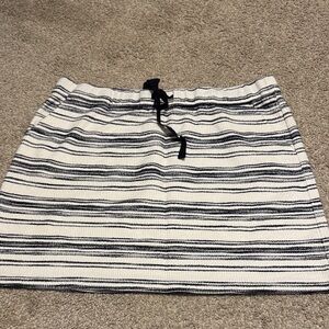 LOFT Black and White Striped Mini Skirt size XXL